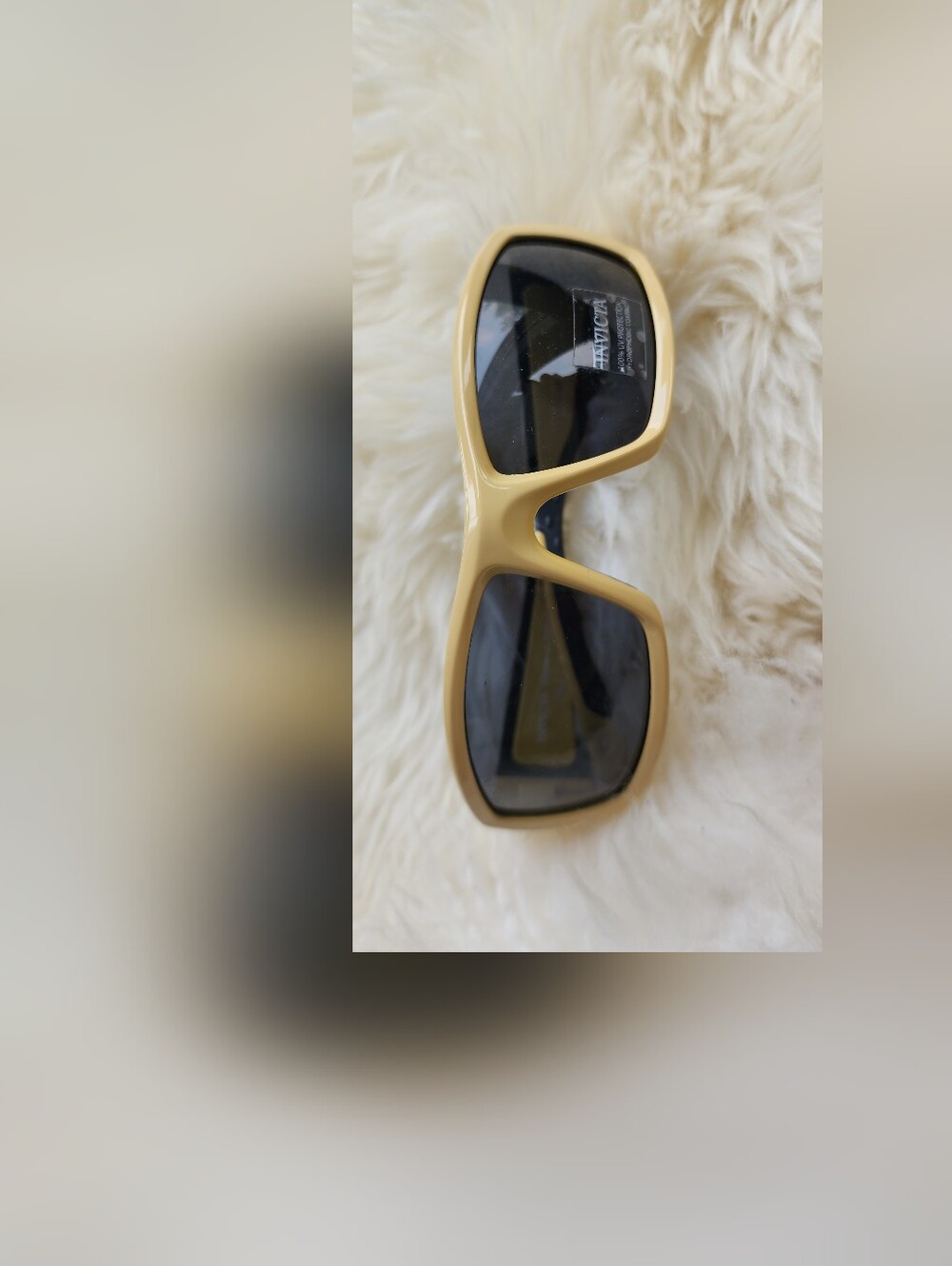 Invicta Men’s Cream Frame Sunglasses with Black Lenses